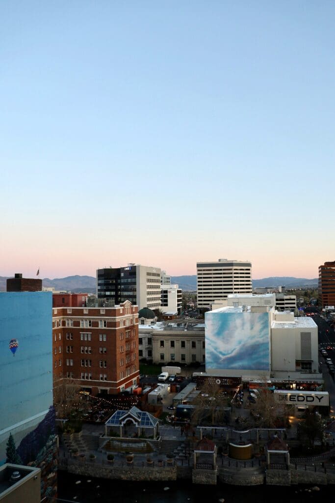 Reno city view representing infrastructure work by a class a general engineering contractor